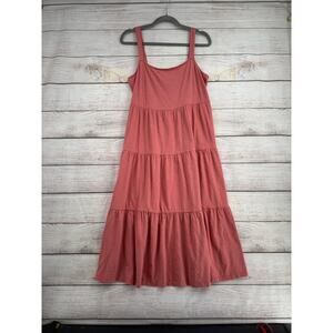 Saturday Sunday Anthropologie Smocked Tank Dress Womens Medium Pink